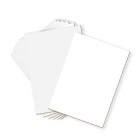 Pack of 50, 5x7 White Backing Board with Brown Core
