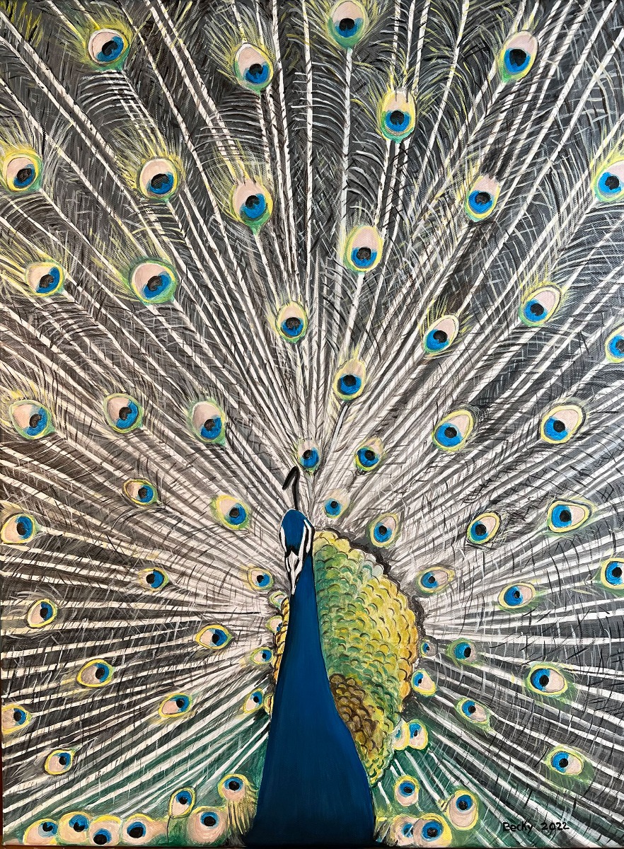 “Hawiian Peacock” by Becky Zoni-McMakin pictured above.